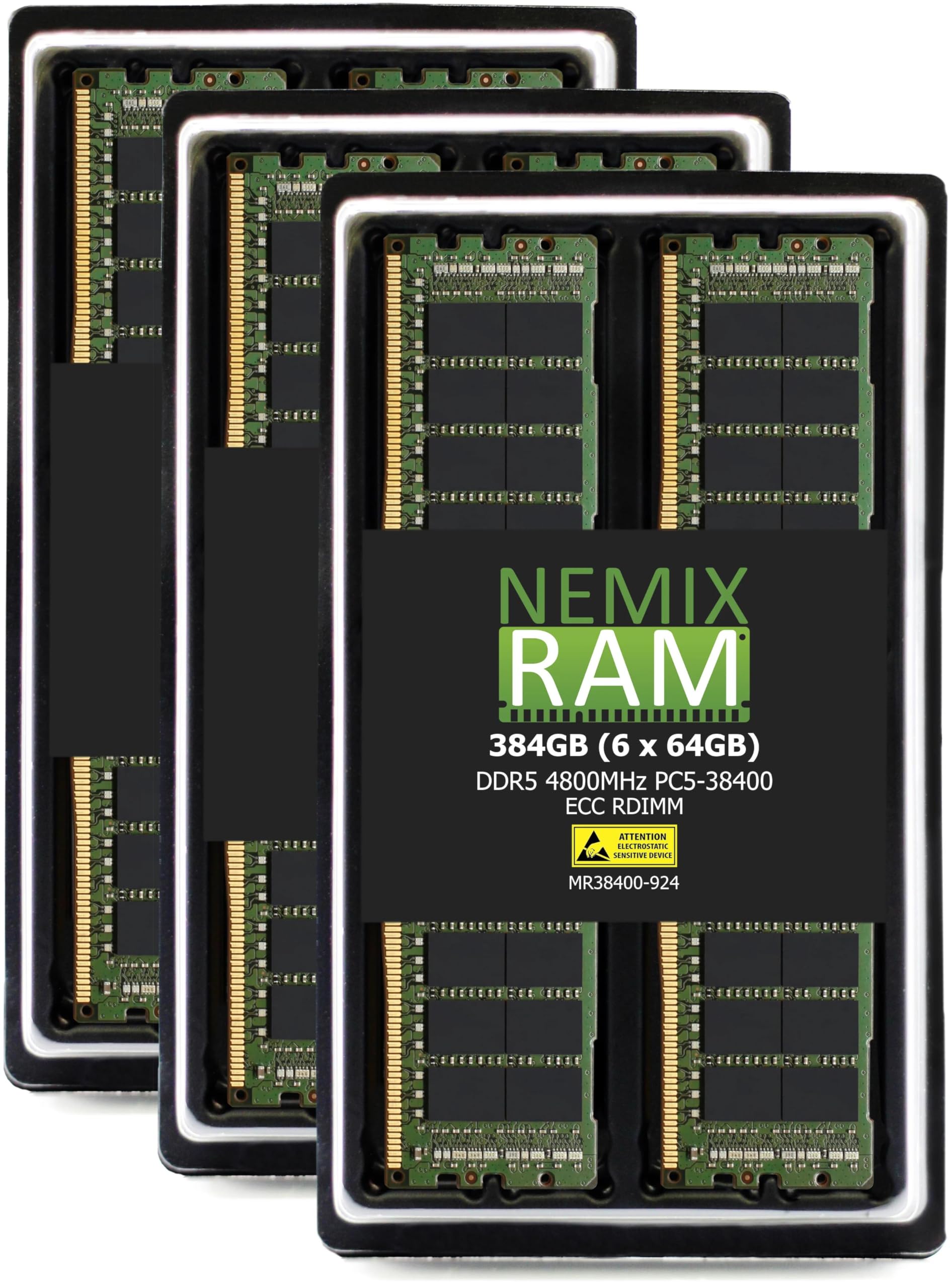 NEMIX RAM 384GB (6X64GB) DDR5 4800MHz PC5-38400 2Rx4 1.1V CL40 288